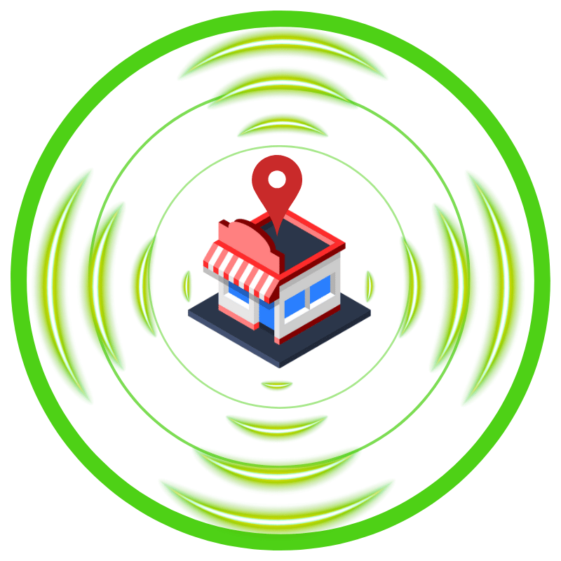 お店の商圏内だけに配信している画像